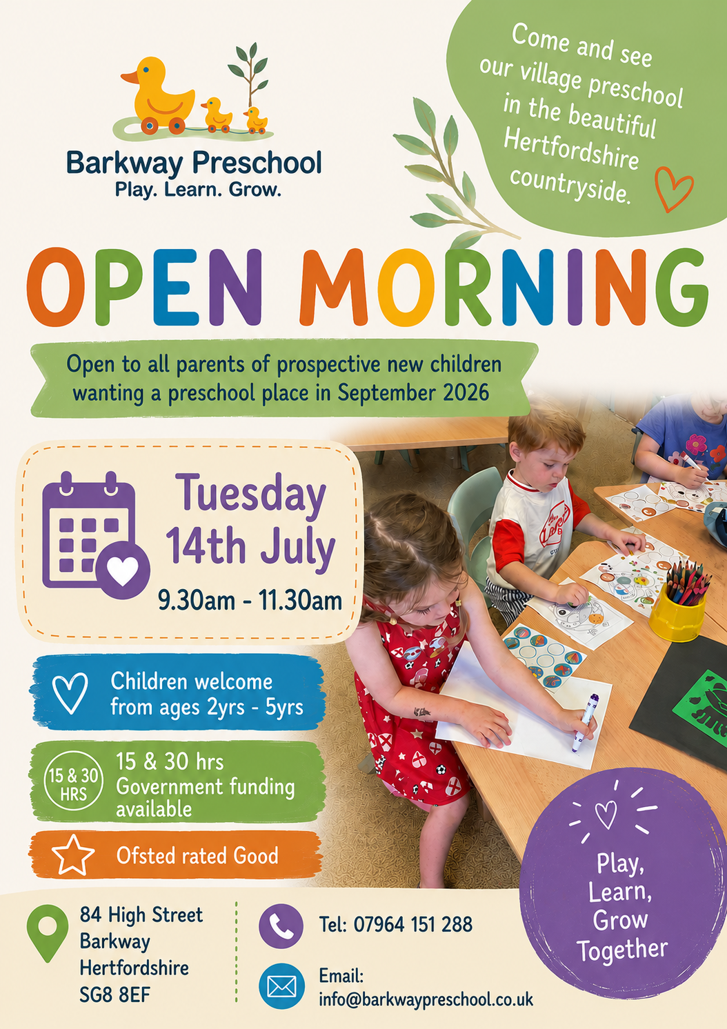 Join Us for Our Preschool Open Morning! 9.30am &ndash; 11.30pm